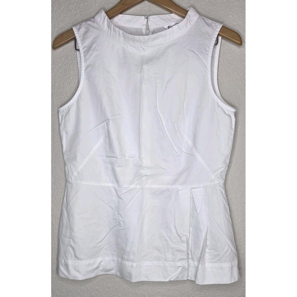 New Brooks Brothers Blouse Cotton Sleeveless Peplum Top Career Woman 10 Blouse